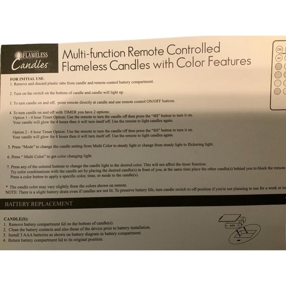 Multi-Function Remote Controlled Flameless Candles-set of 3 - Picture 7 of 7